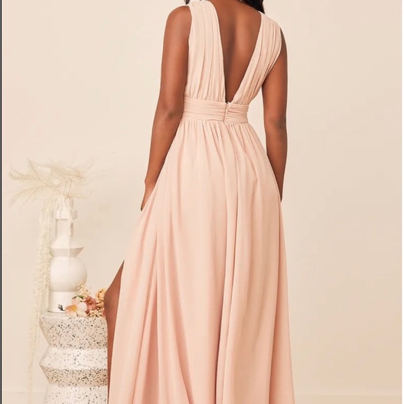 Lulu’s // Heavenly Hues Maxi Dress // Pink Blush Dots - Picture 3 of 9